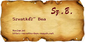 Szvatkó Bea névjegykártya