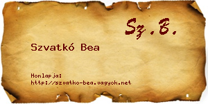 Szvatkó Bea névjegykártya
